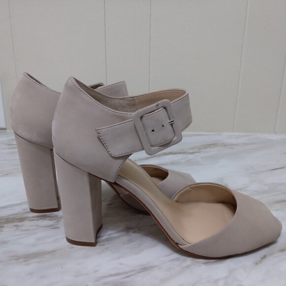 Vince Camuto |  Shelbin 3 Tan Suede Ankle Strap Sandal Size Block Heel | Size10M - Picture 5 of 15